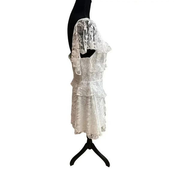 NEW- NWT! Amanda Uprichard Bailee Dress white Lace Size Large - Picture 5 of 10